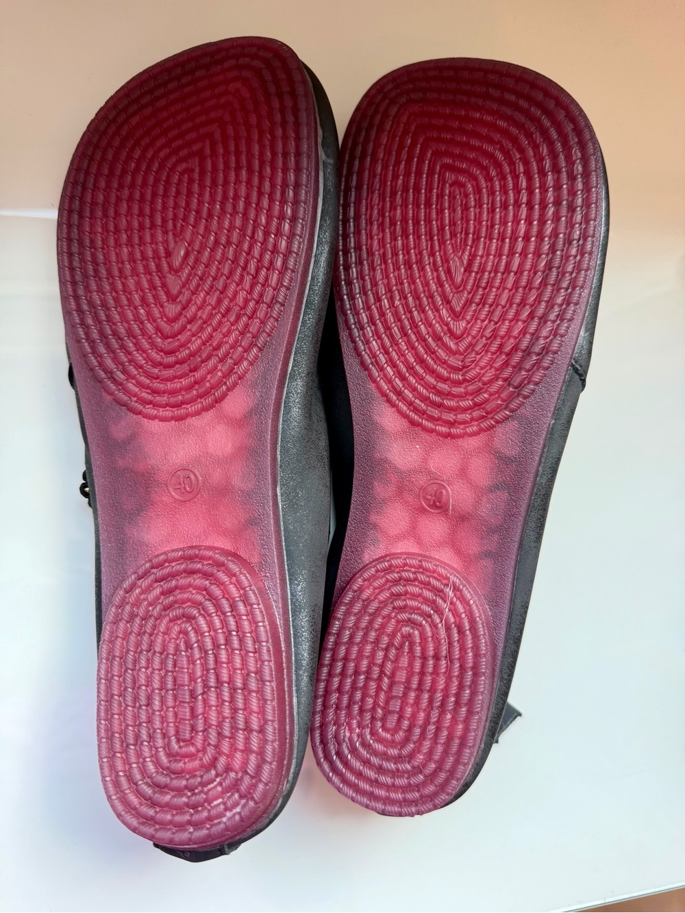 Black Women's Slip-On Flats with Decorative Stud Detail - Picture 5 of 6
